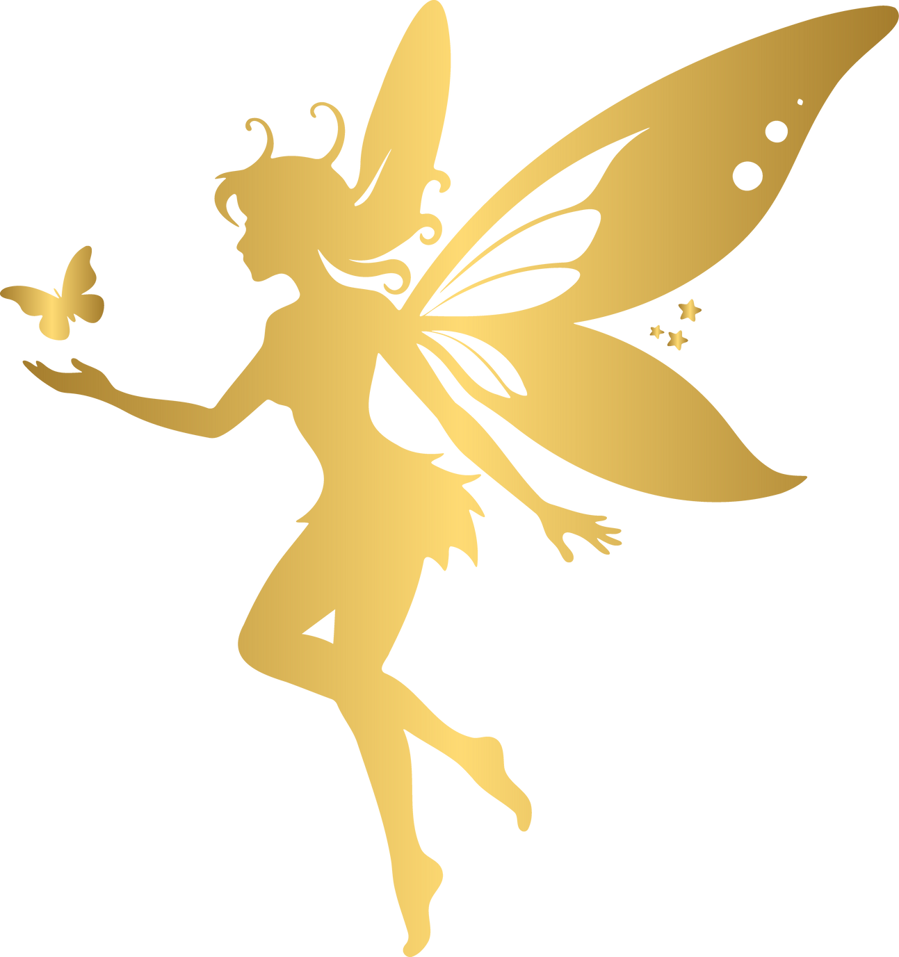 Flying fairy with butterfly wings silhouette icon