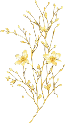 Gold flower branch